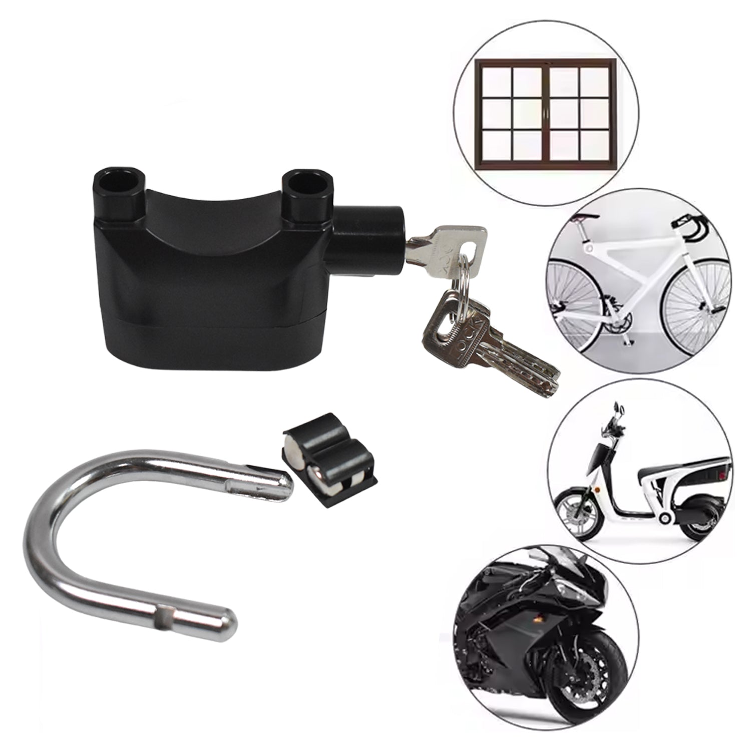 Siren Alarm Lock Waterproof Anti-Theft Padlock | VelvaBloom - Back View