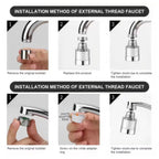 Swivel Faucet Aerator 360 Rotatable & Foldable | Mist & Relax - Back View