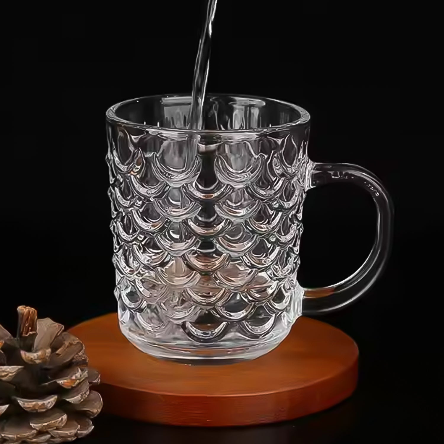 ALVENZA Glass Coffee Mugs – 225ml Heat-Resistant Set of 6 | Indo Glow
