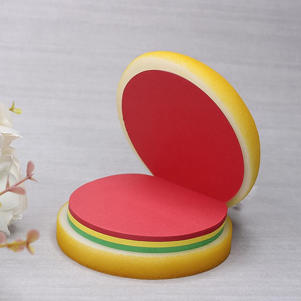 Burger Shaped Sticky Notes Multicolor Unique Memo Pads | Foloria - Back View