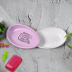 Soap Dish with Drain Double-Layer Self-Draining | VelvetBubbles - Front View