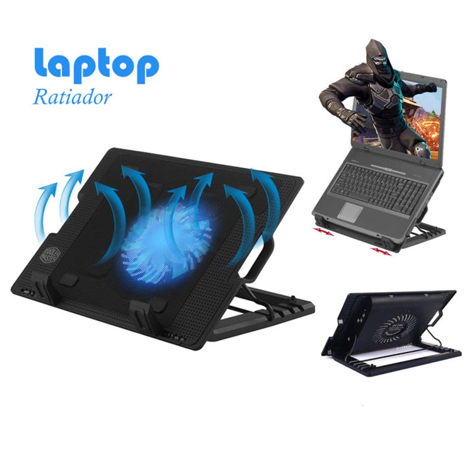 ALVENZA Laptop Cooling Pad – Adjustable Stand, Dual Fan | Indo Glow