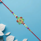 ALVENZA Gold Plated Floral Rakhi - Elegant Traditional Design for Raksha Bandhan