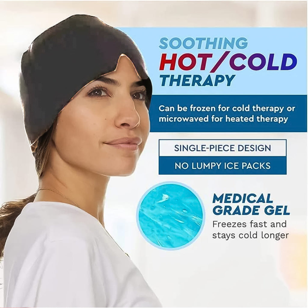 Migraine Relief Cap – Cooling Gel Head Wrap for Headaches | GlowForm