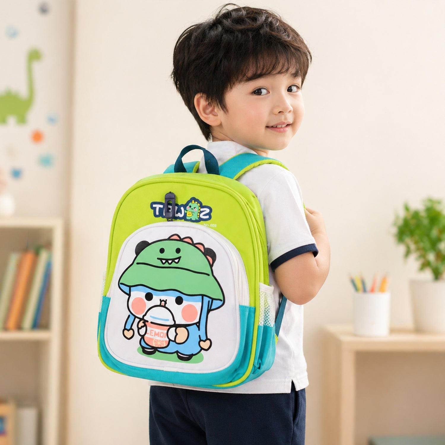 Kids Sling Backpack Lightweight Cartoon Design for Daily Use - Detail View 5