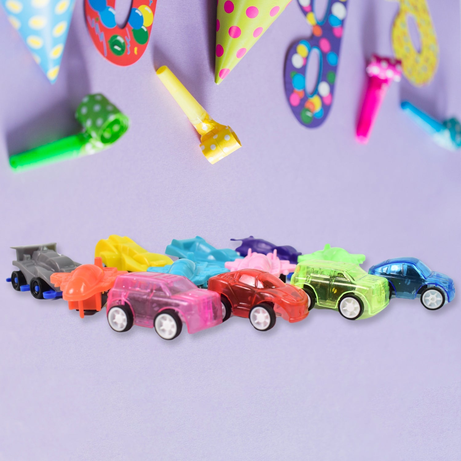Pull Back Car Set 12 Mini Vehicle Toys for Kids | Aditi - Back View