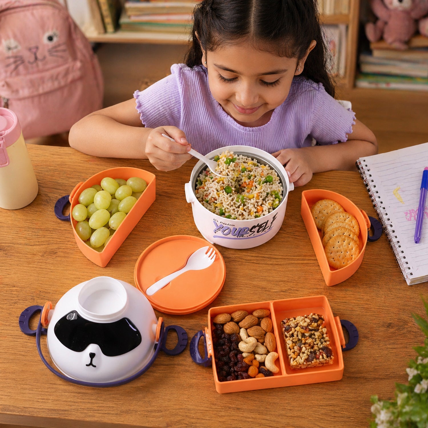 Kids Double Layer Lunch Box The Perfect Food Storage Solution - Front View
