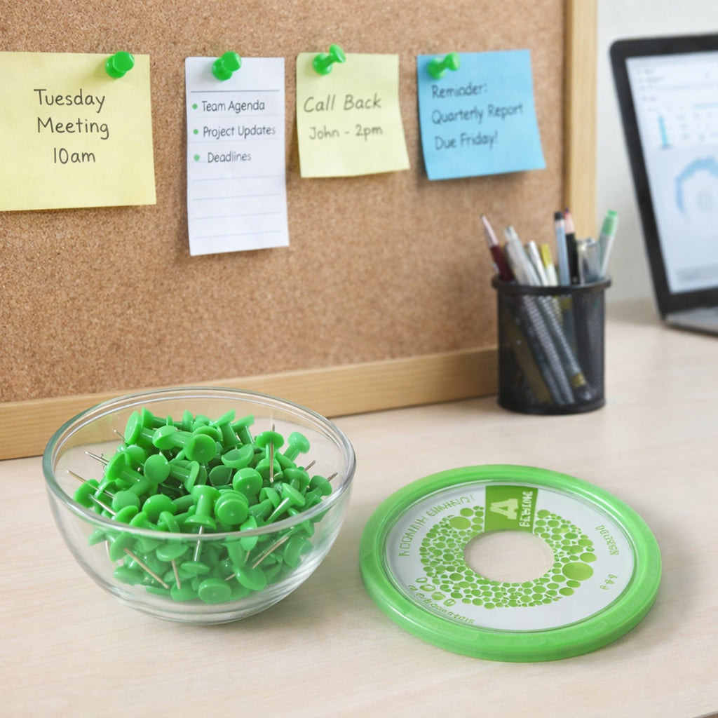 Heavy-Duty Plastic Push Pins Reliable for Office & Home Use - Front View