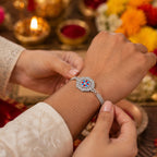 ALVENZA Classic Crystal Rakhi for Brother - Elegant & Traditional
