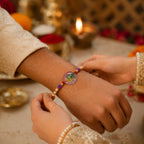 ALVENZA Radha Krishna Beads Rakhi – Colorful & Handcrafted for Raksha Bandhan