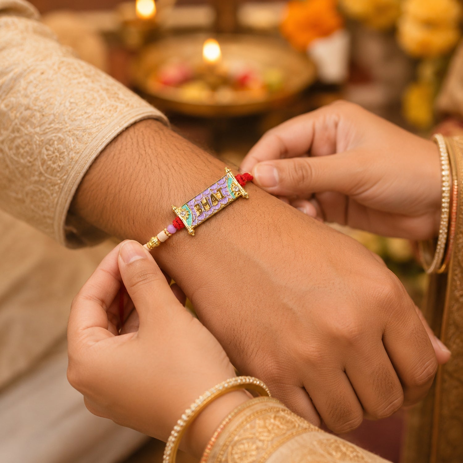 ALVENZA Colorful Beads Rakhi – Soft Thread & Stylish Appeal for Rakha