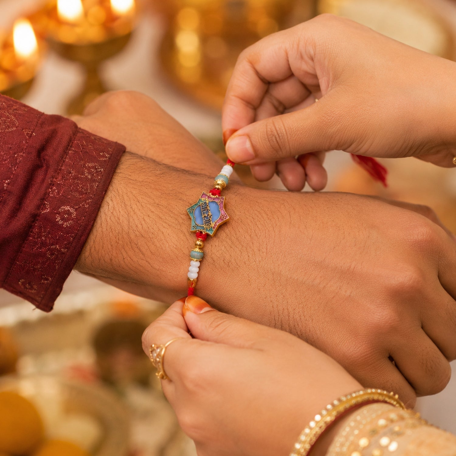 ALVENZA Khatu Shyam Rakhi – Colorful Beads for Raksha Bandhan Celebration