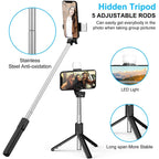 ALVENZA Wired Selfie Stick – 70cm Extendable Handle Tripod Stand