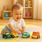 ALVENZA Toddler Toy Cars Set – 12-Piece Colorful Pull Back Vehicles