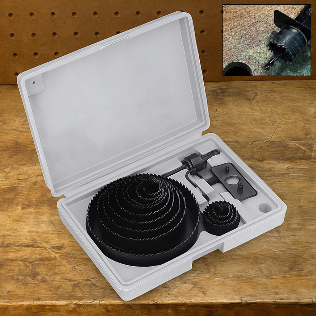 ALVENZA Hole Saw Drill Bit Set – 16 Pcs HSS Wood & Metal | BoltForce
