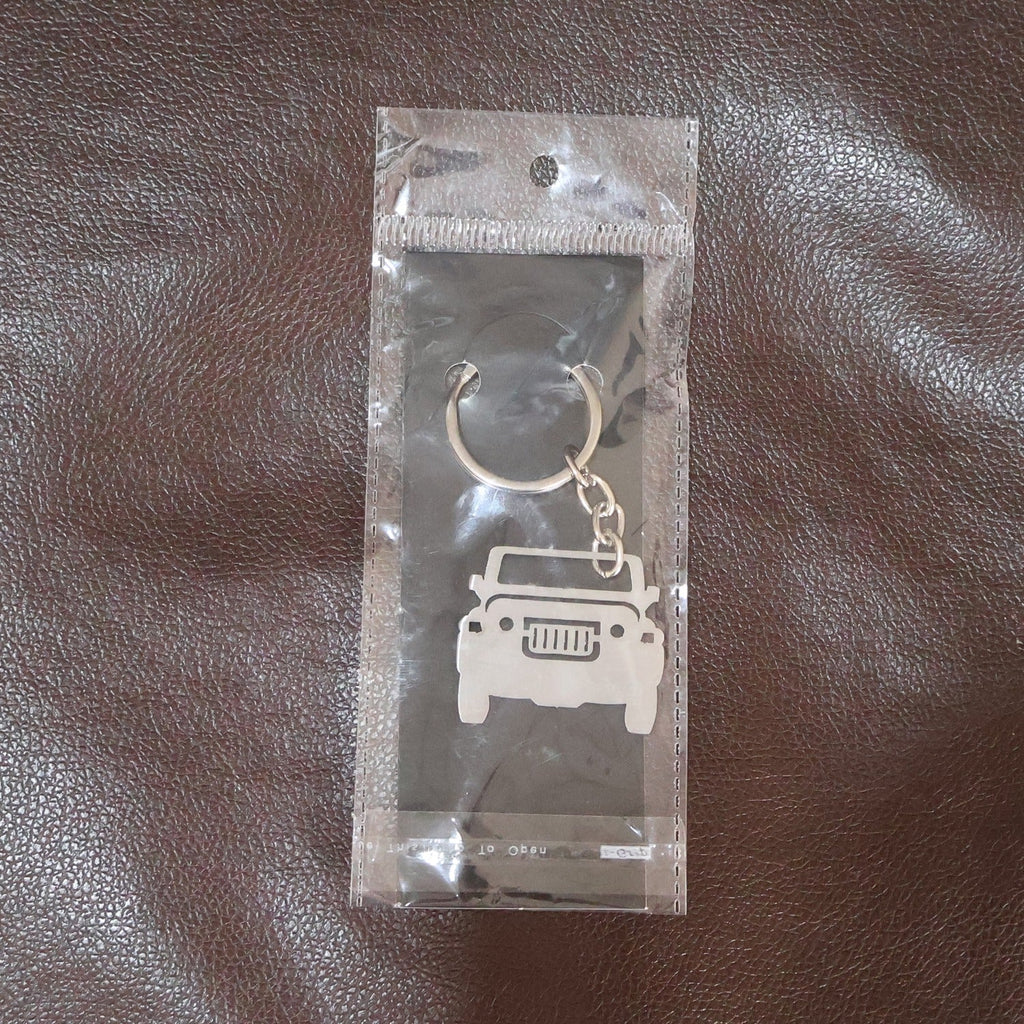 ALVENZA Metal Jeep Shape Keychain – Durable Stainless Steel Accessory