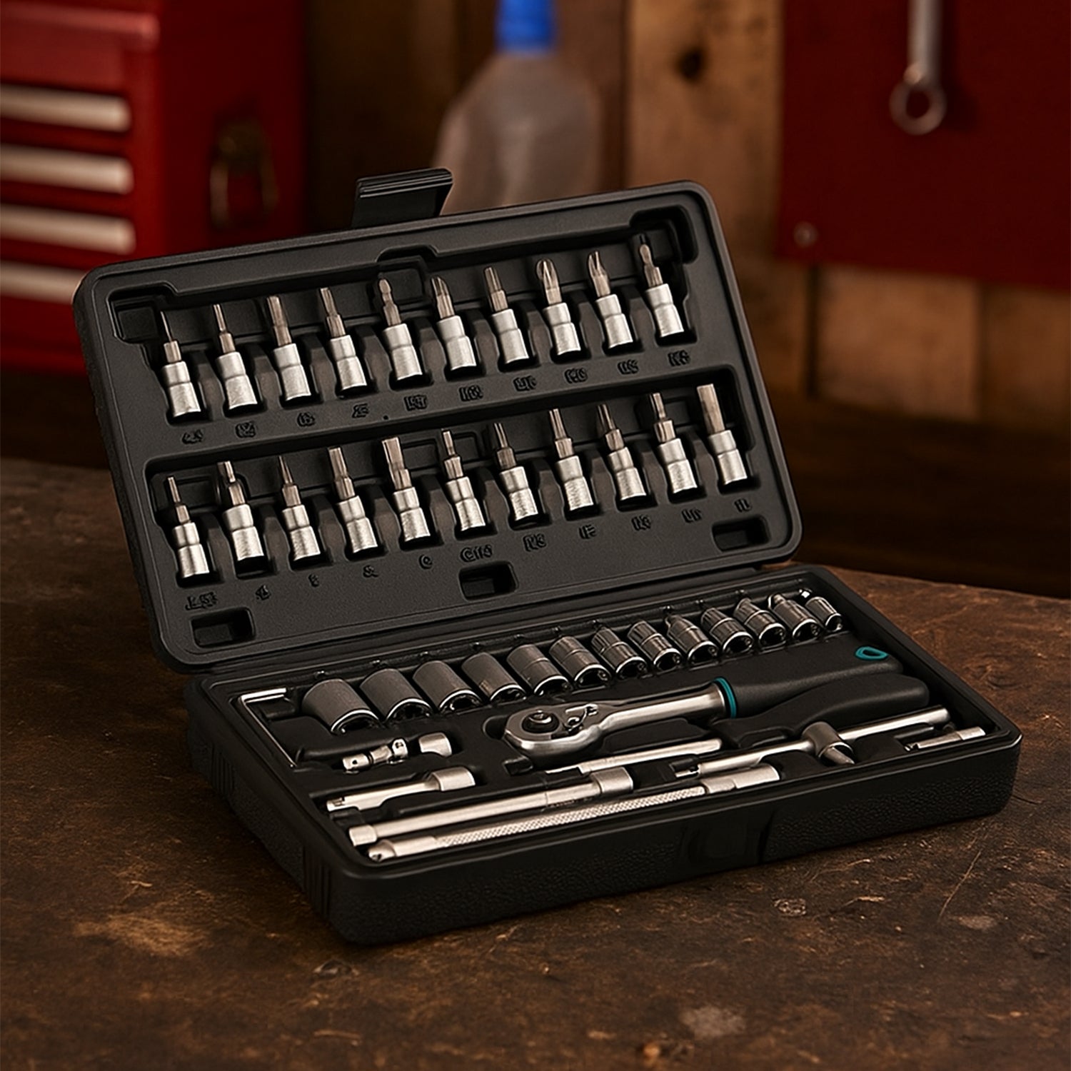 ALVENZA Socket Set – 46 Pcs 1/4" Drive Tool Kit | RaceVault