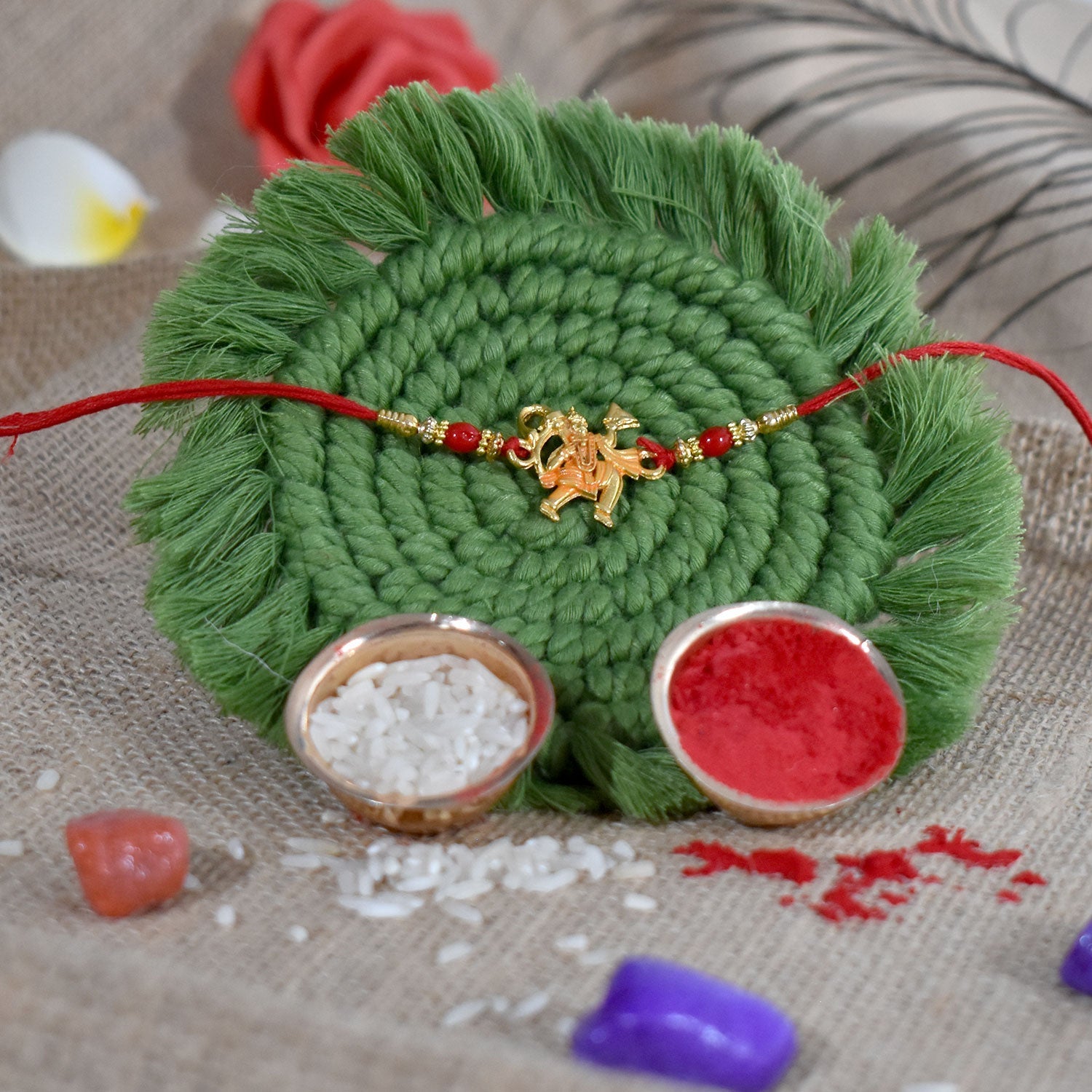 ALVENZA Hanumaan ji Rakhi – Dronagiri Mountain symbol of protection and devotion