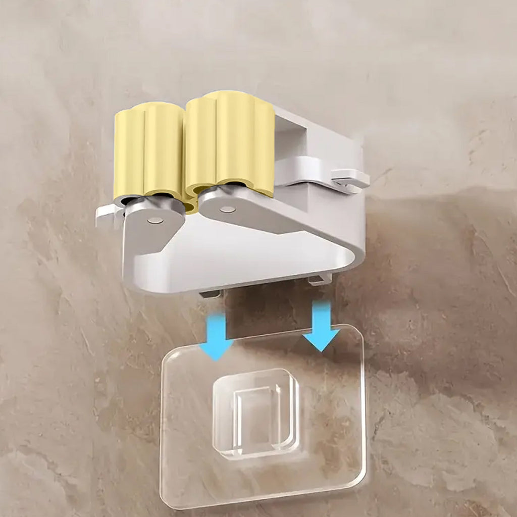 Self-Adhesive Mop Holder Wall Mount Broom Organizer | Storenzo - Detail View 7