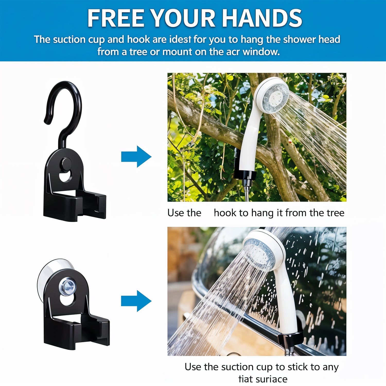 ALVENZA Portable Outdoor Shower Kit – USB Rechargeable Pump for Camping Comfort
