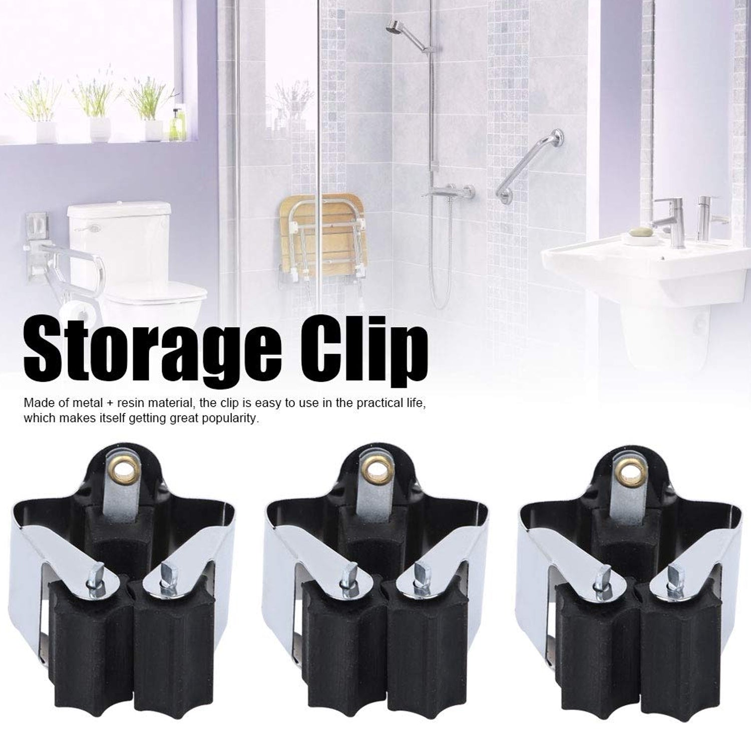 Wall Mount Mop Holder No-Slide Grip for Home & Garage | GlimmerHome - Detail View 6