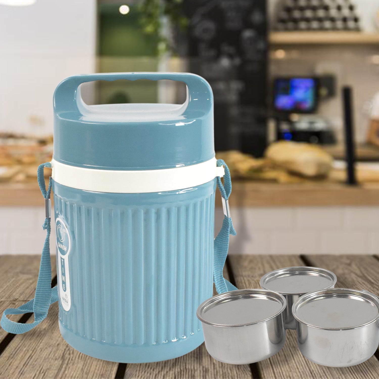 ALVENZA Insulated Stainless Steel Tiffin – 3 Compartment Leakproof | Nekza