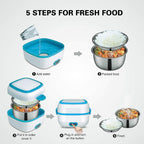 Electric Lunch Box 3-in-1 Stainless Steel Food Heater | Lunchie Bunchie - Detail View 6