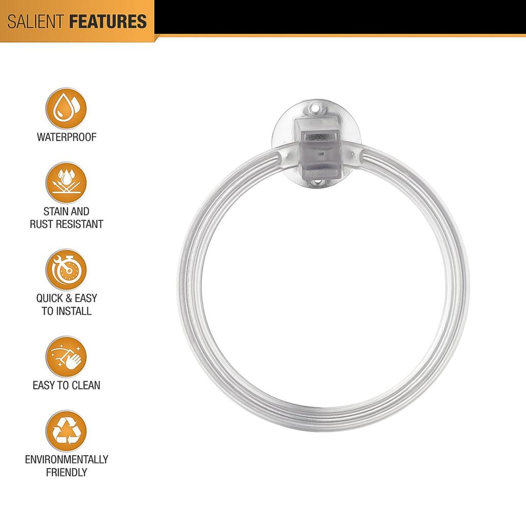 ABS Towel Ring Unbreakable Wall Mounted Holder | BathNova - Detail View 6