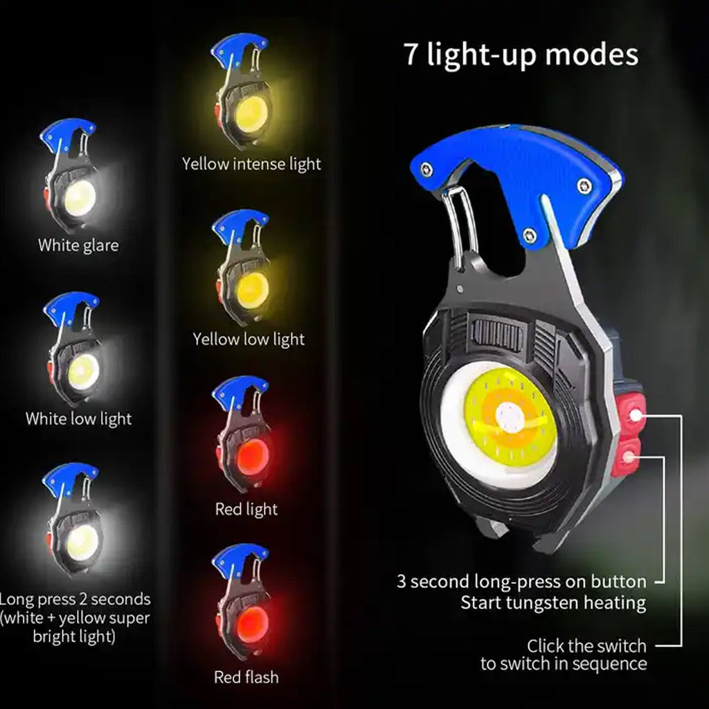 ALVENZA Rechargeable LED Keychain Flashlight – 6 Modes, Super Bright | Indo Glow