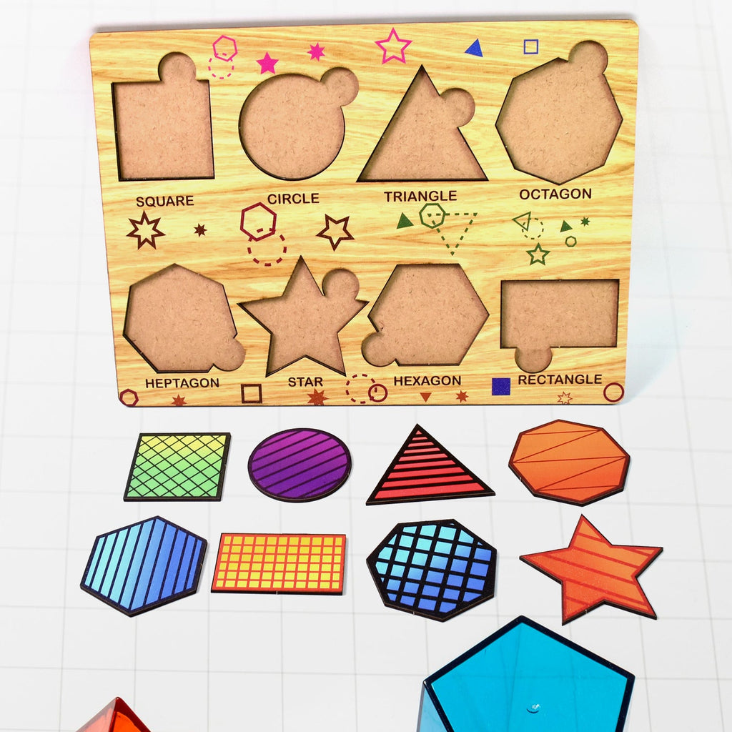 Wooden Triangle Puzzle Educational Toy for Kids | Inventive Play - Front View
