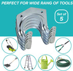 Heavy Duty Tool Hanger Hooks 5-Pack Garage Storage | GlimmerHome - Back View