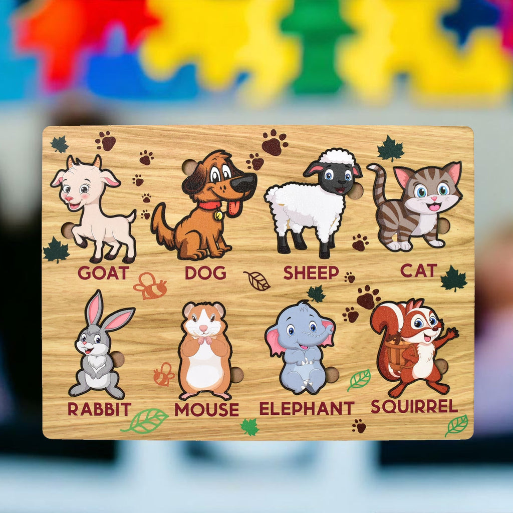 Wooden Animal Puzzle Educational Learning Board | Inventive Play - Detail View 8