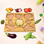 Wooden Vegetable Puzzle Educational Toy for Toddlers | Inventive Play - Detail View 7