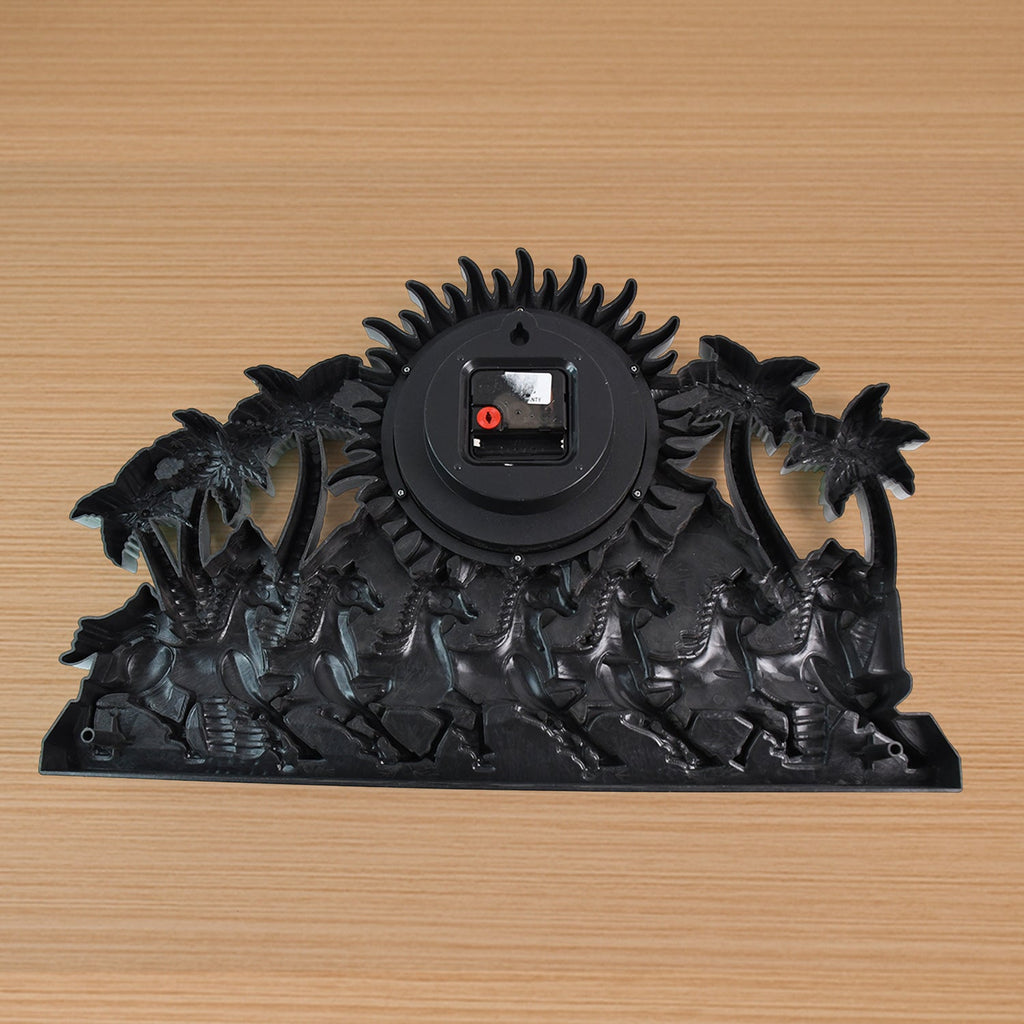 ALVENZA Plastic Wall Clock – Silent Sweep with Running Horse Design