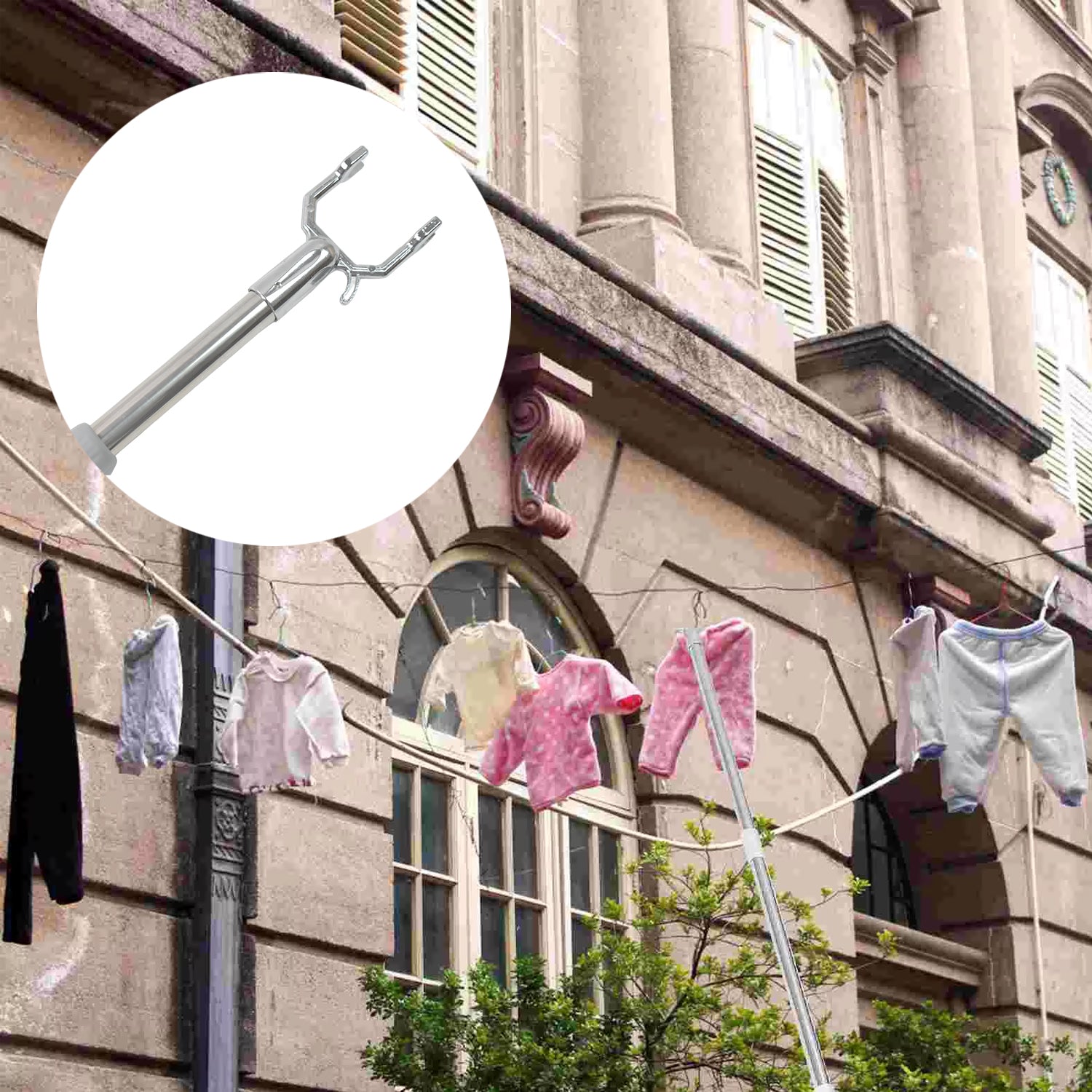 Telescopic Clothes Hook Extendable Garment Hanger (155 cm) - Detail View 6