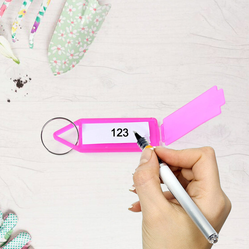 ALVENZA Clear Keychain ID Tag – Writable Durable Label for Organization