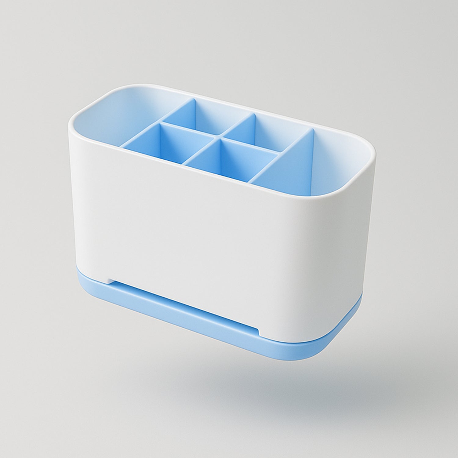 Toothbrush Holder Stand 6-Compartment Plastic Caddy | BrushedUp - Detail View 5