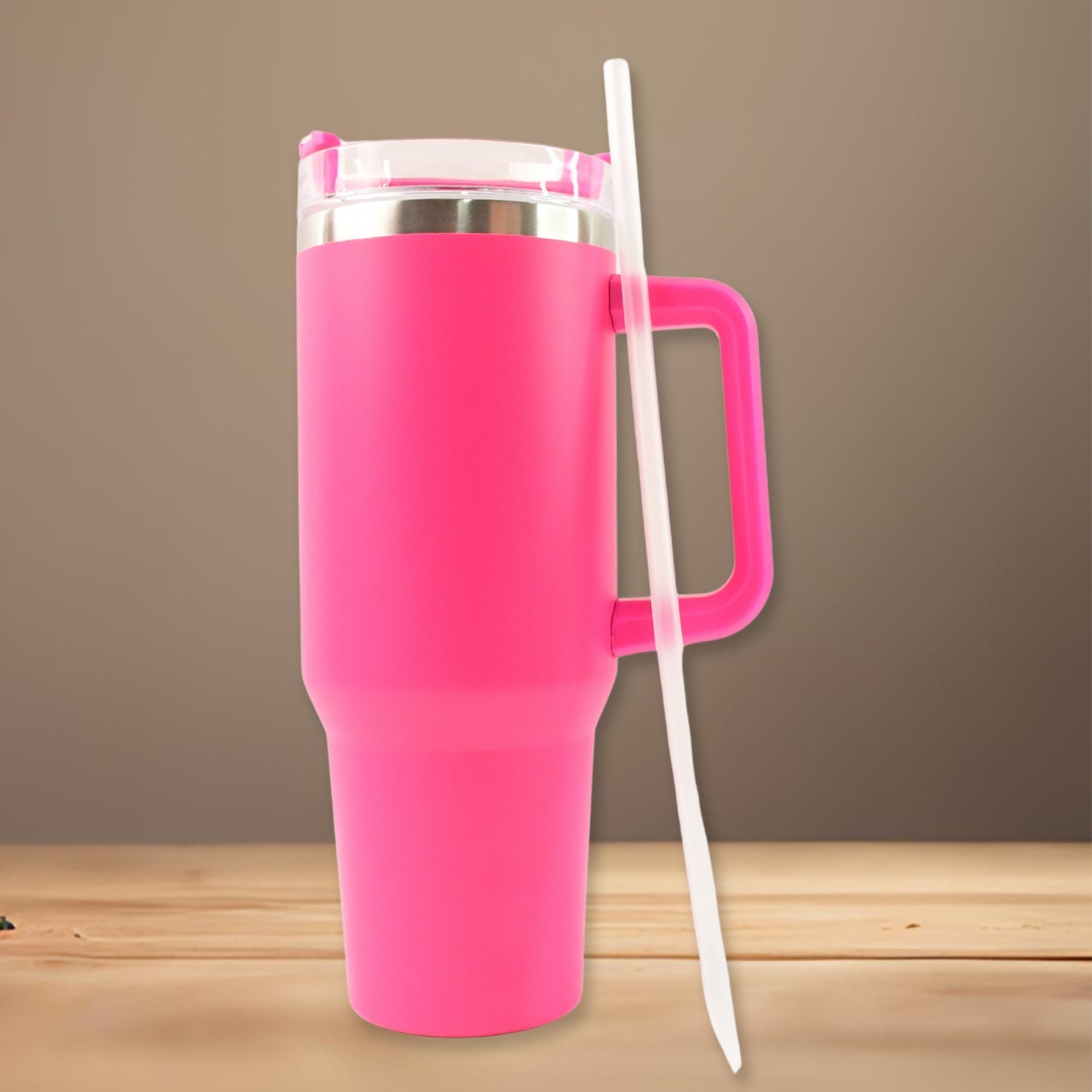 ALVENZA Insulated Travel Mug – Large 1200ML Pink Flask with Handle