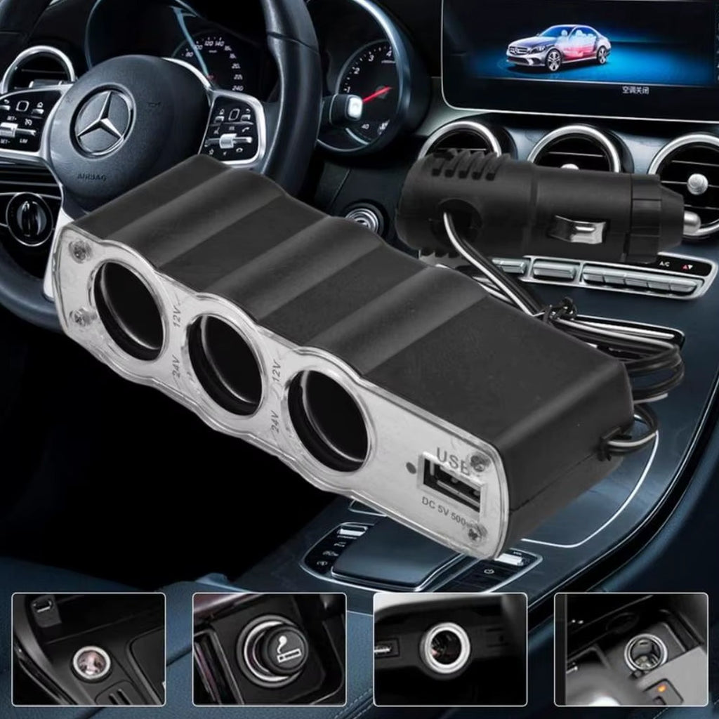 ALVENZA 12V Car Lighter Socket Splitter with USB Charger – PowerXpert