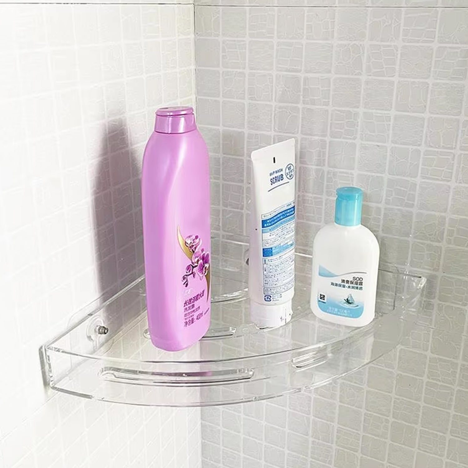 ALVENZA Plastic Corner Shelf Set – 3 Pcs Wall Mounted | Bathora