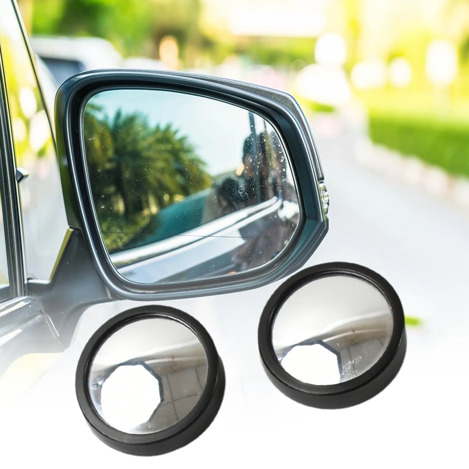 ALVENZA Car Blind Spot Mirror – HD Convex Frameless (2-Pack) | Velvet Wheels