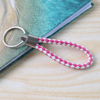 ALVENZA Braided Leather Keychain – Durable Metal Ring & Stylish Hand Strap