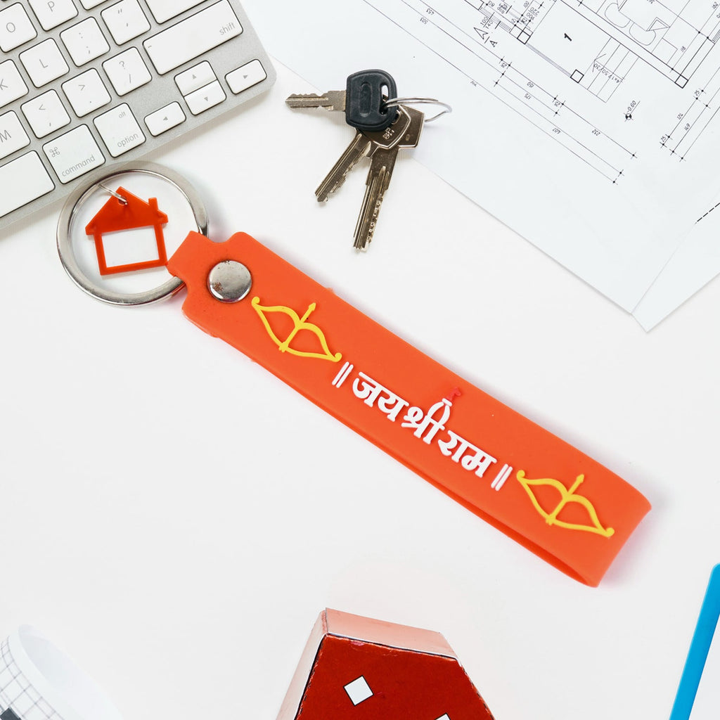 ALVENZA Jai Shree Ram Keychain – Durable Silicone with Metal Hook | Styleva