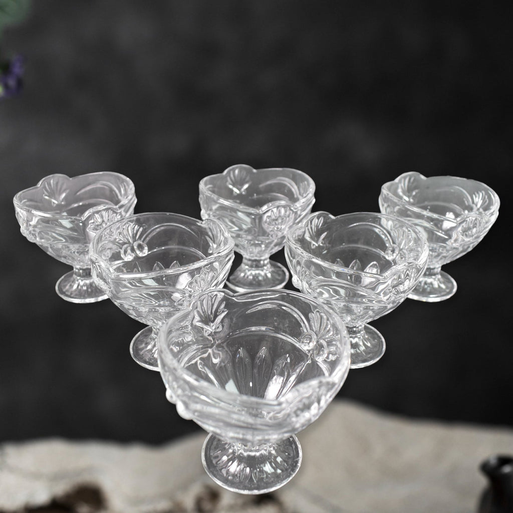 ALVENZA Glass Ice Cream Cups – Elegant Dessert Serving Set (6 Pcs) | Styleva