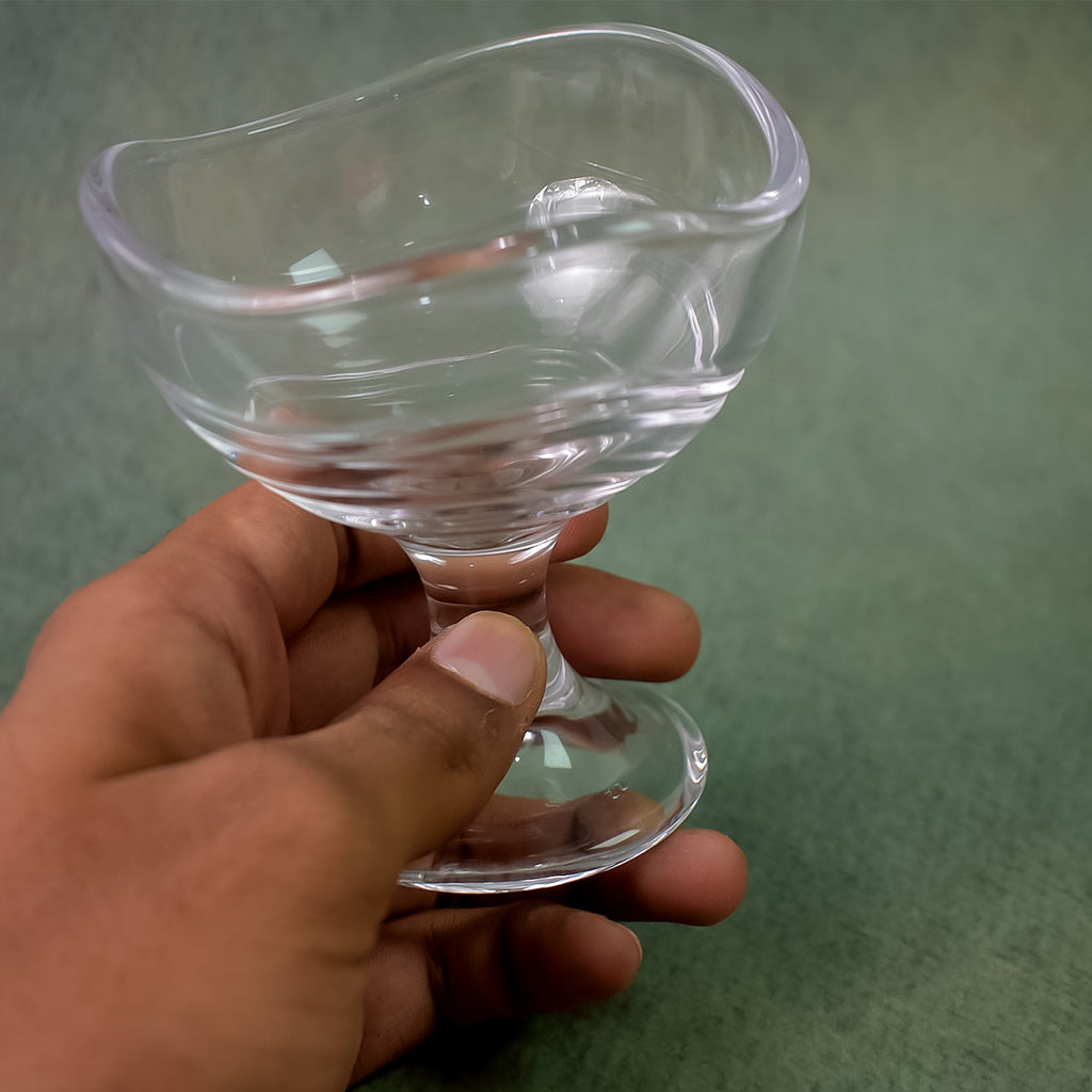 Glass Dessert Bowls Elegant Footed Set for Ice Cream & Sweets - Detail View 6