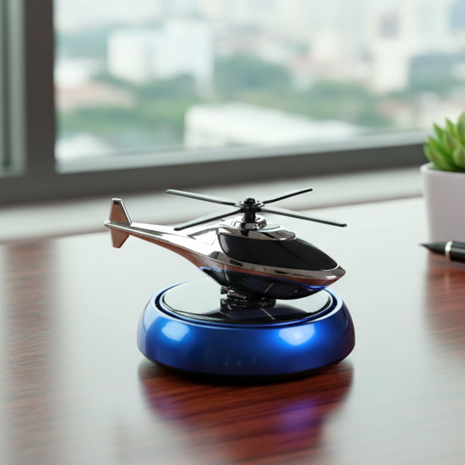 ALVENZA Solar Helicopter Car Air Freshener – Rotates & Freshens Dashboard