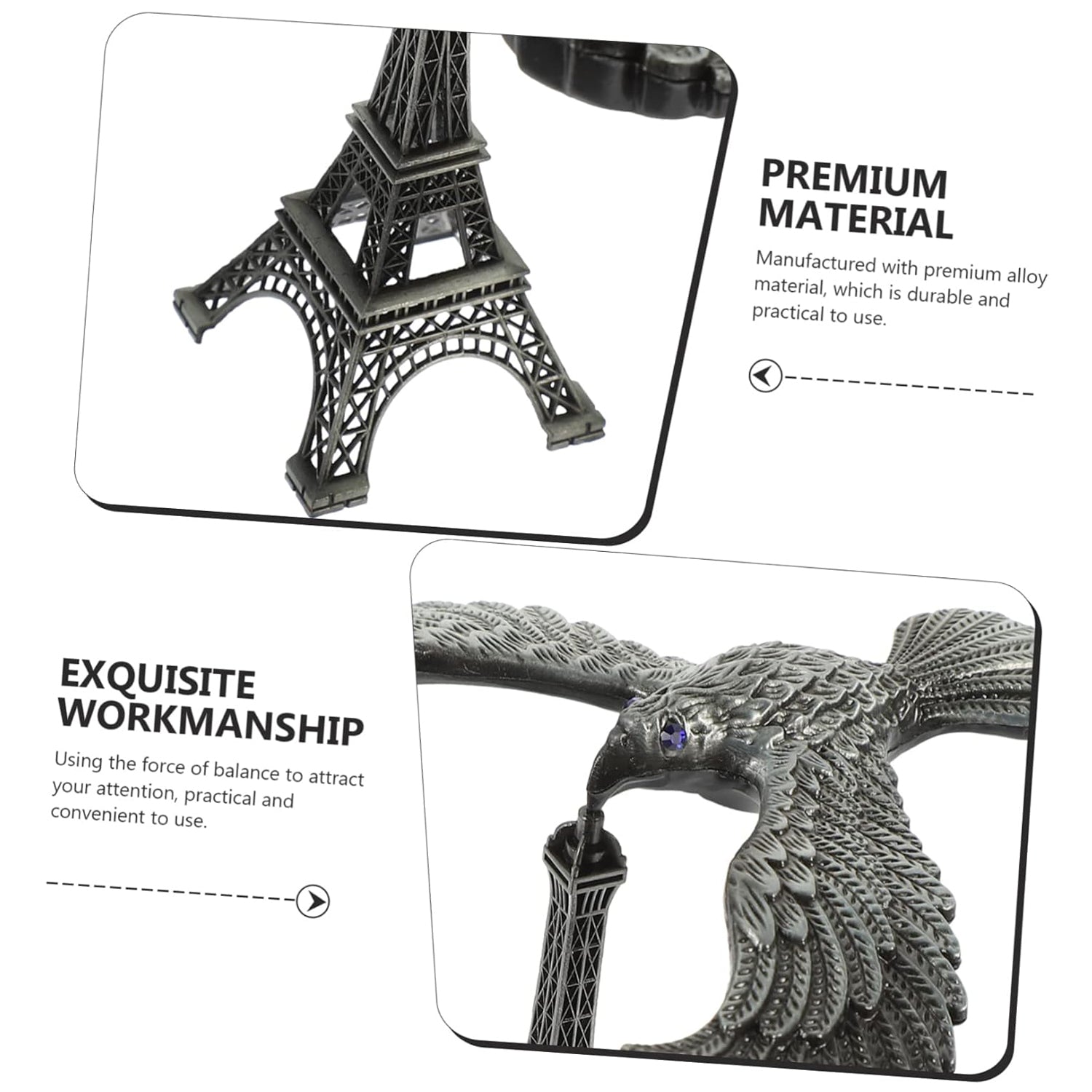 Balancing Eagle Toy Gravity-Defying Metal Desk Decor - Detail View 7