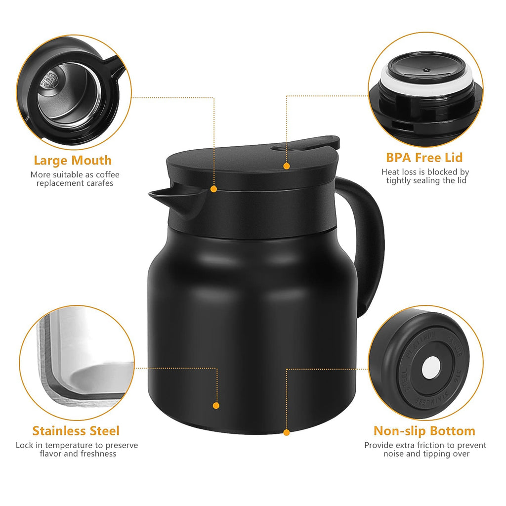 ALVENZA Thermal Coffee Pot – LED Temp Display & Bottle Set | CustomSpot