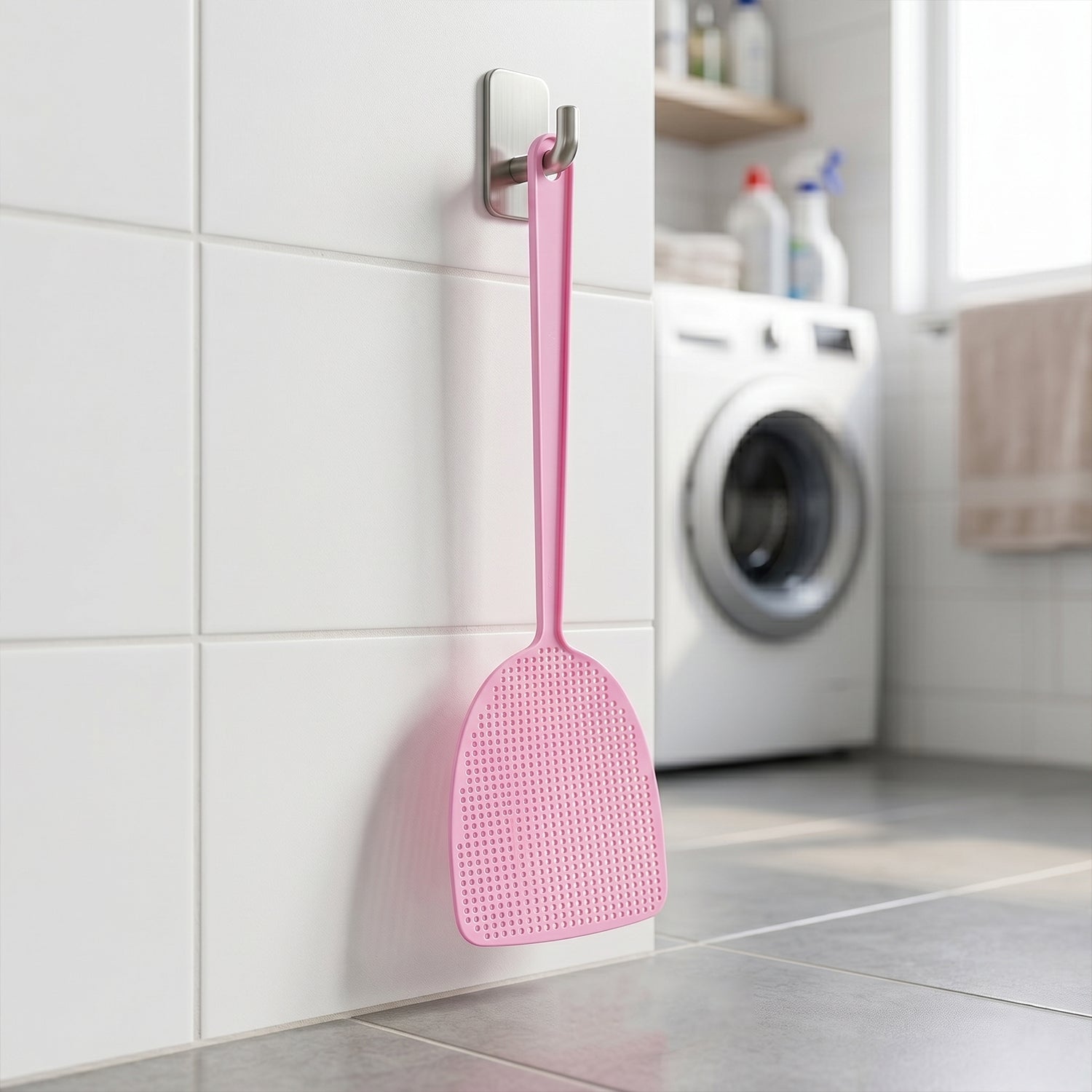 Manual Fly Swatter Long Handle for Easy Pest Control - Back View