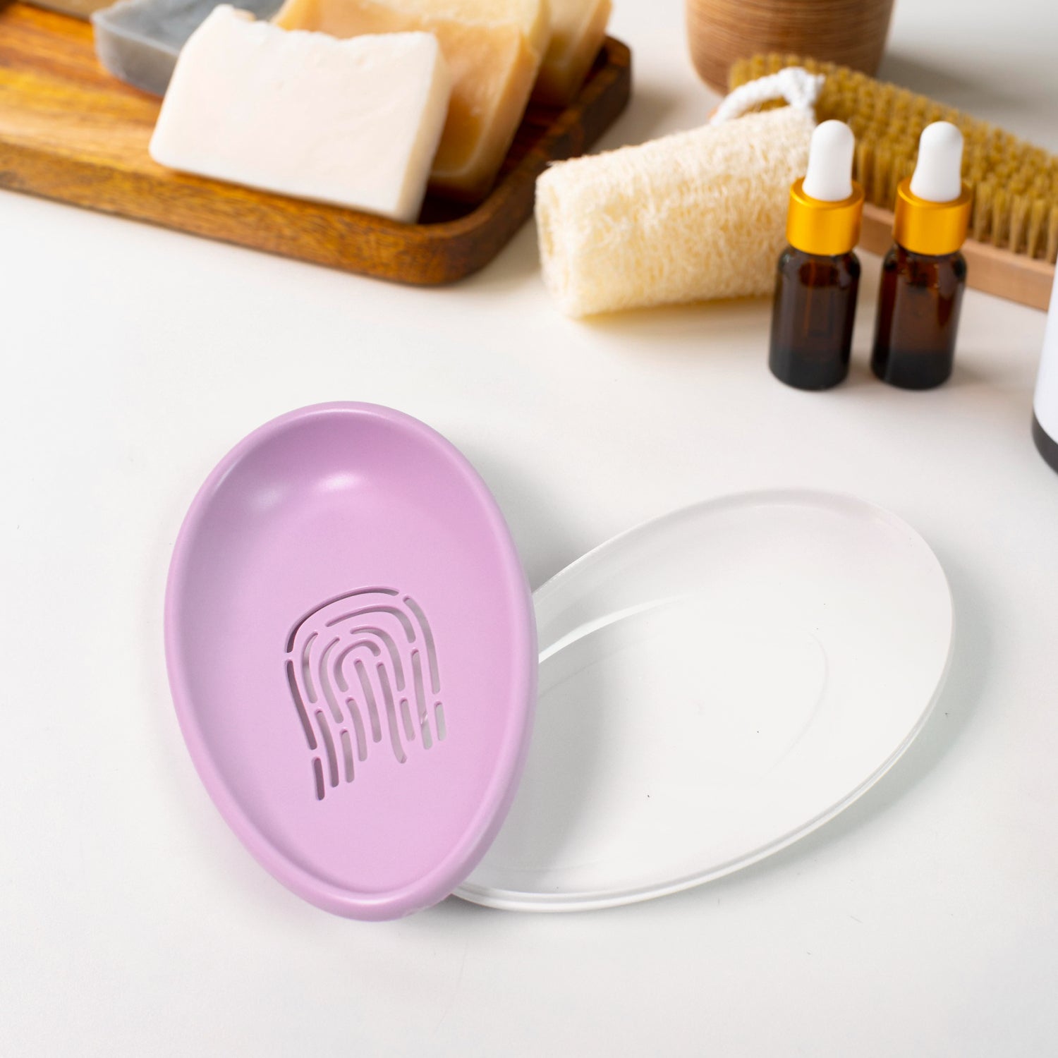 Soap Dish with Drain Double-Layer Self-Draining | VelvetBubbles